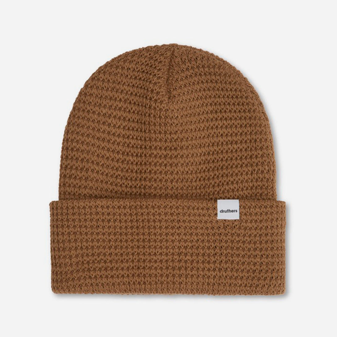 Oatmeal Organic Cotton Waffle Knit Beanie Mens Winter Fall Accessory