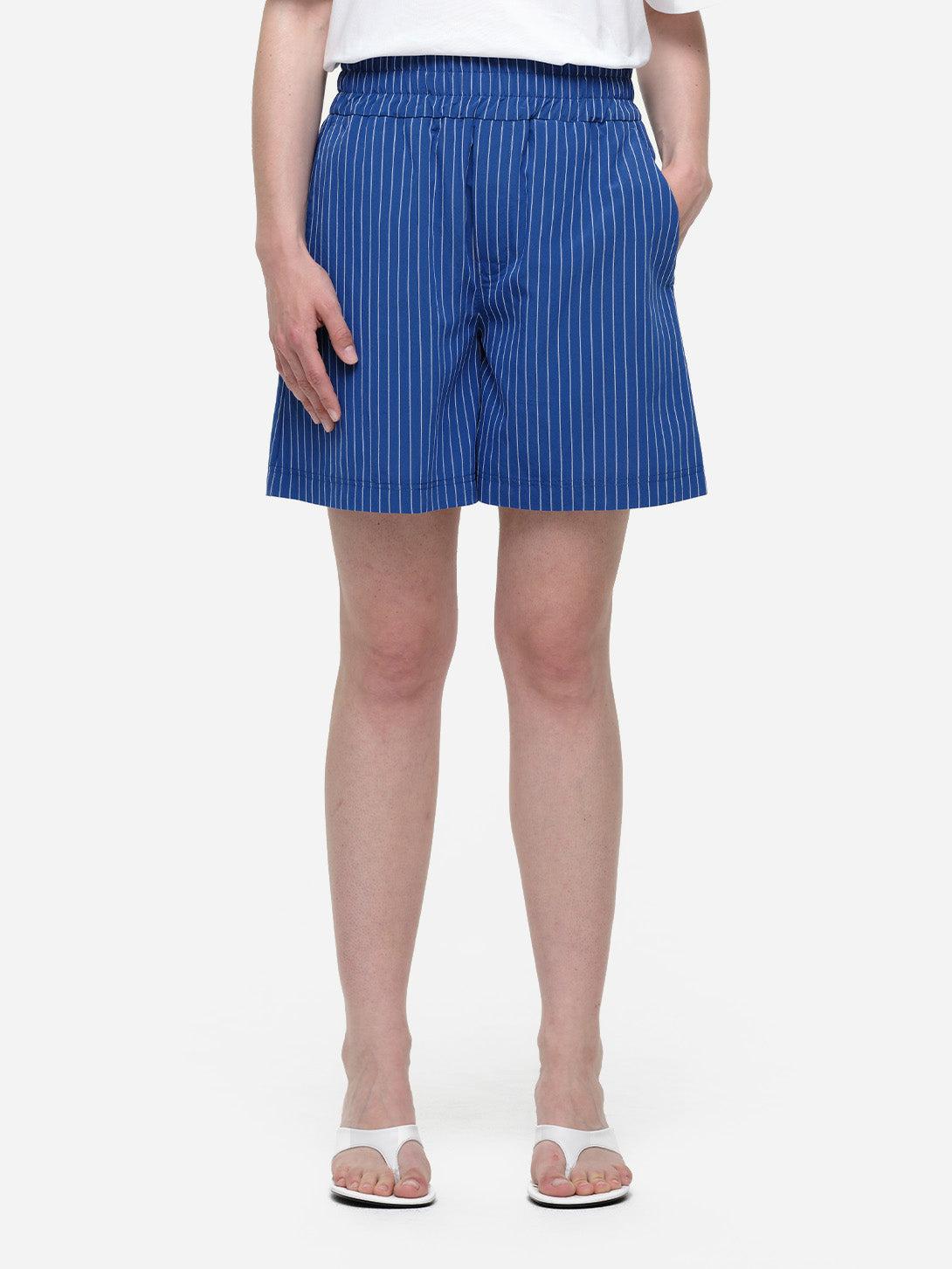 Electric Blue Ollel Womens Striped Shorts Our Sister