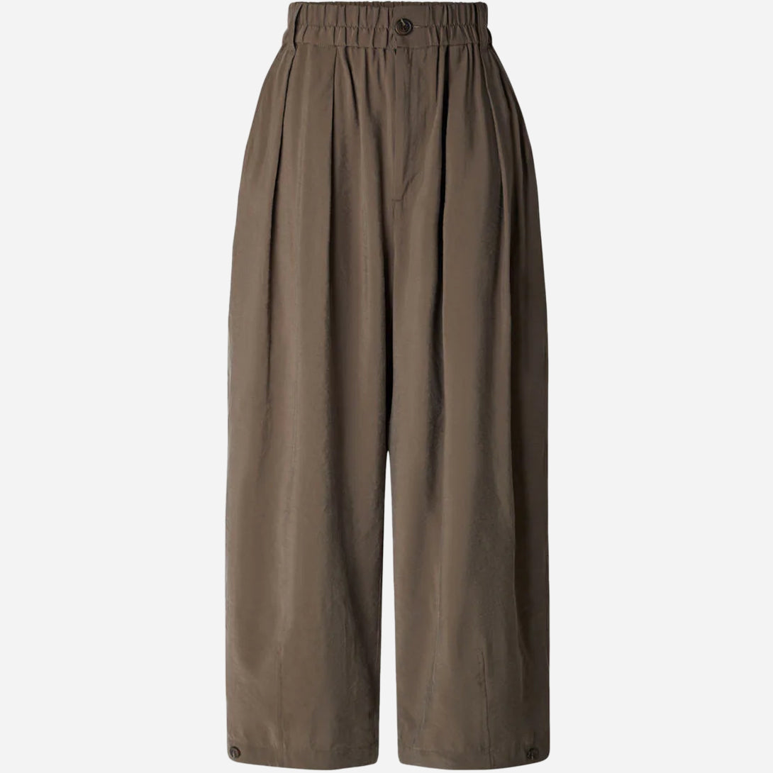 Taupe Vernon Womens Elastic Waist Trousers Soeur