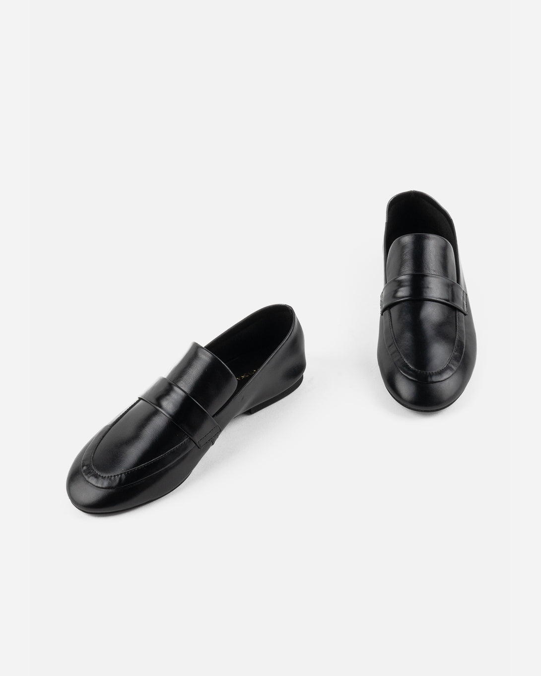 Black Perm Intentionally Blank Shoe Black Leather Loafer