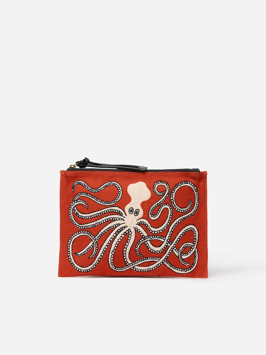 Octopus Orange Embroidered Pouch Embroidered Logo Inoui Editions