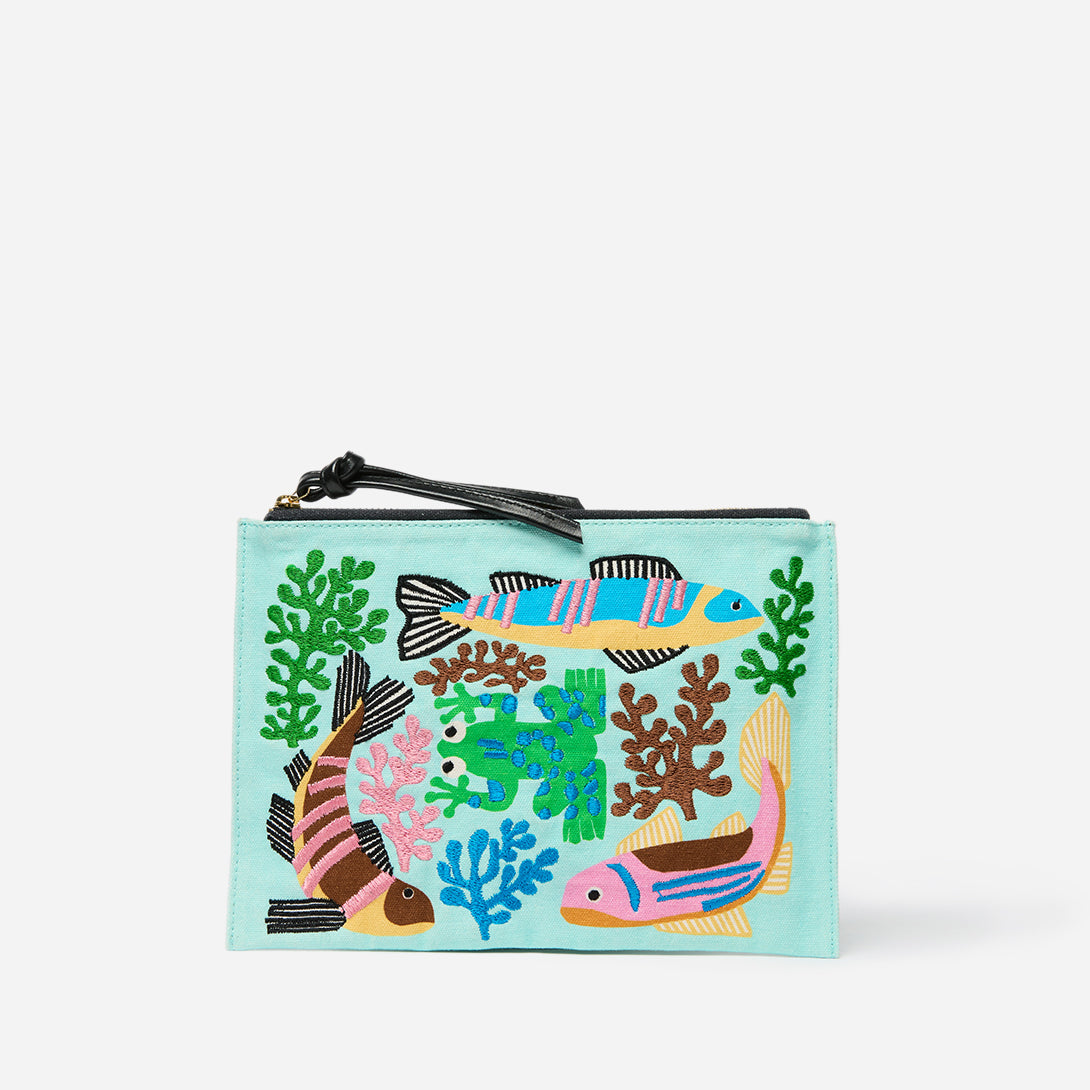 Splash Pastel Embroidered Pouch Embroidered Logo Inoui Editions