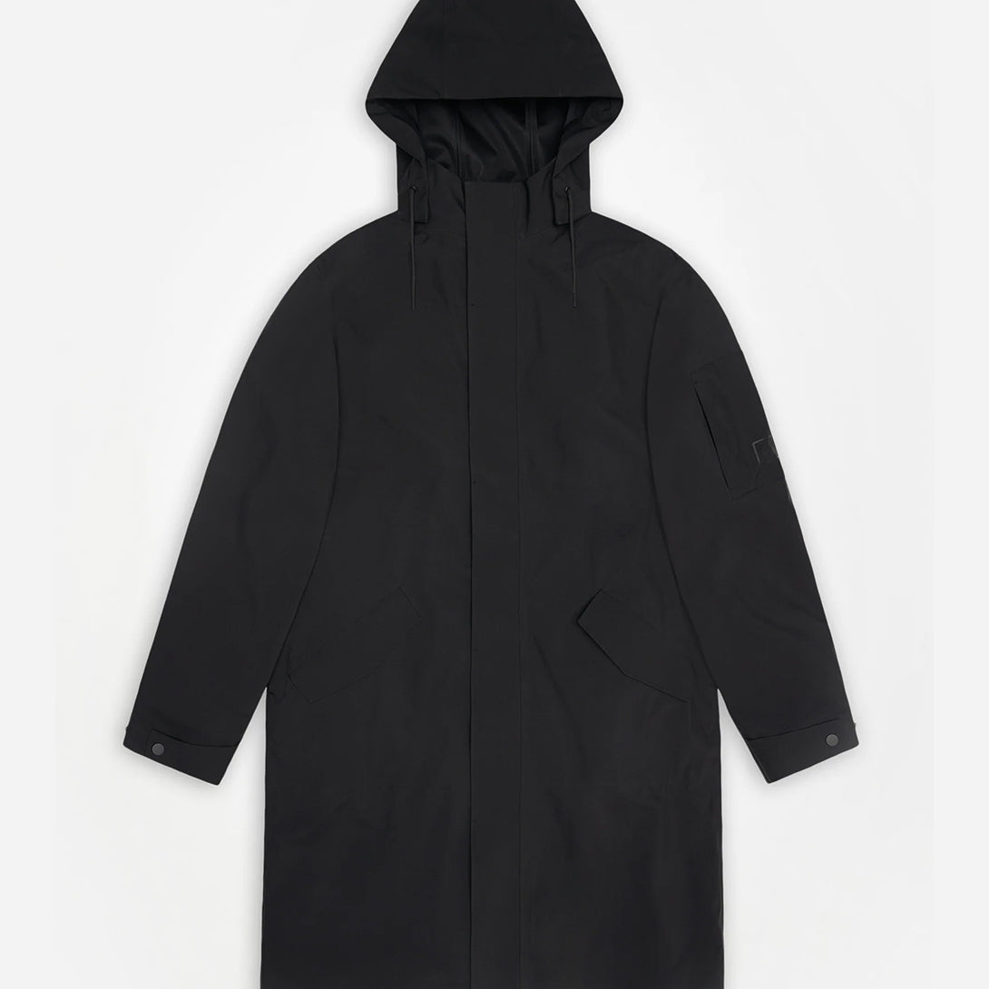 Black Suva Hardshell Coat W3 Mens Long Polyester Rain Coat Rains