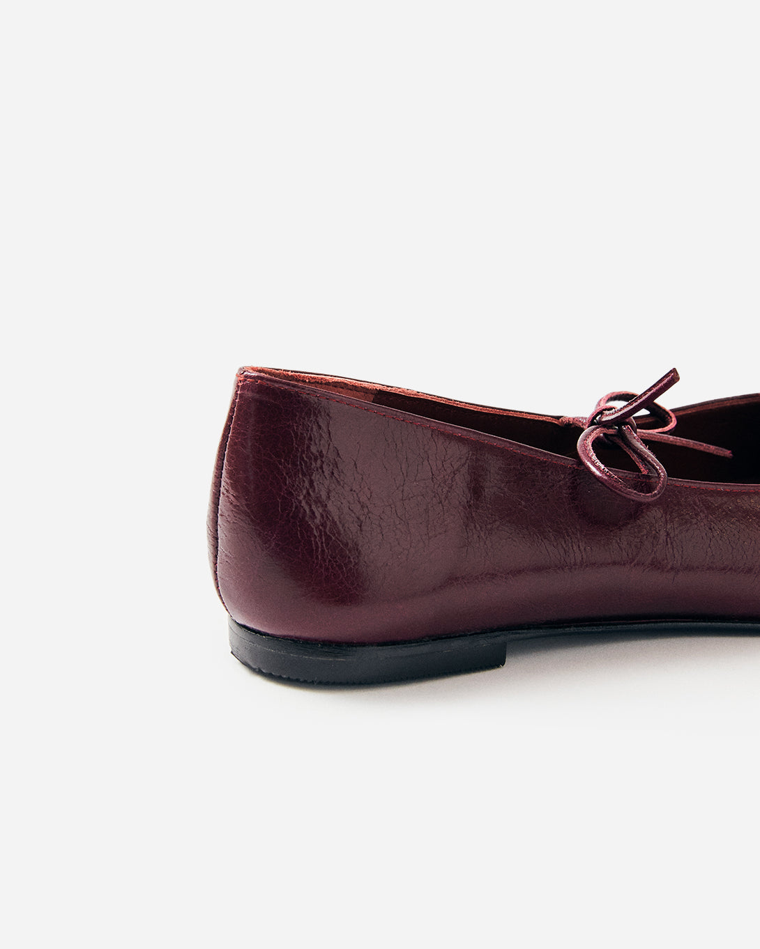 Burgundy Sway Womens Leather Flats Shoes Aloha