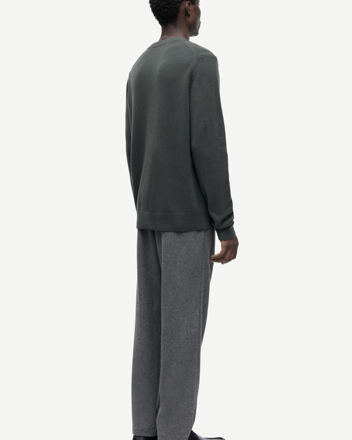 Dark Grey Mel Sabertil Trousers Mens Pleated Pants Samsoe Samsoe