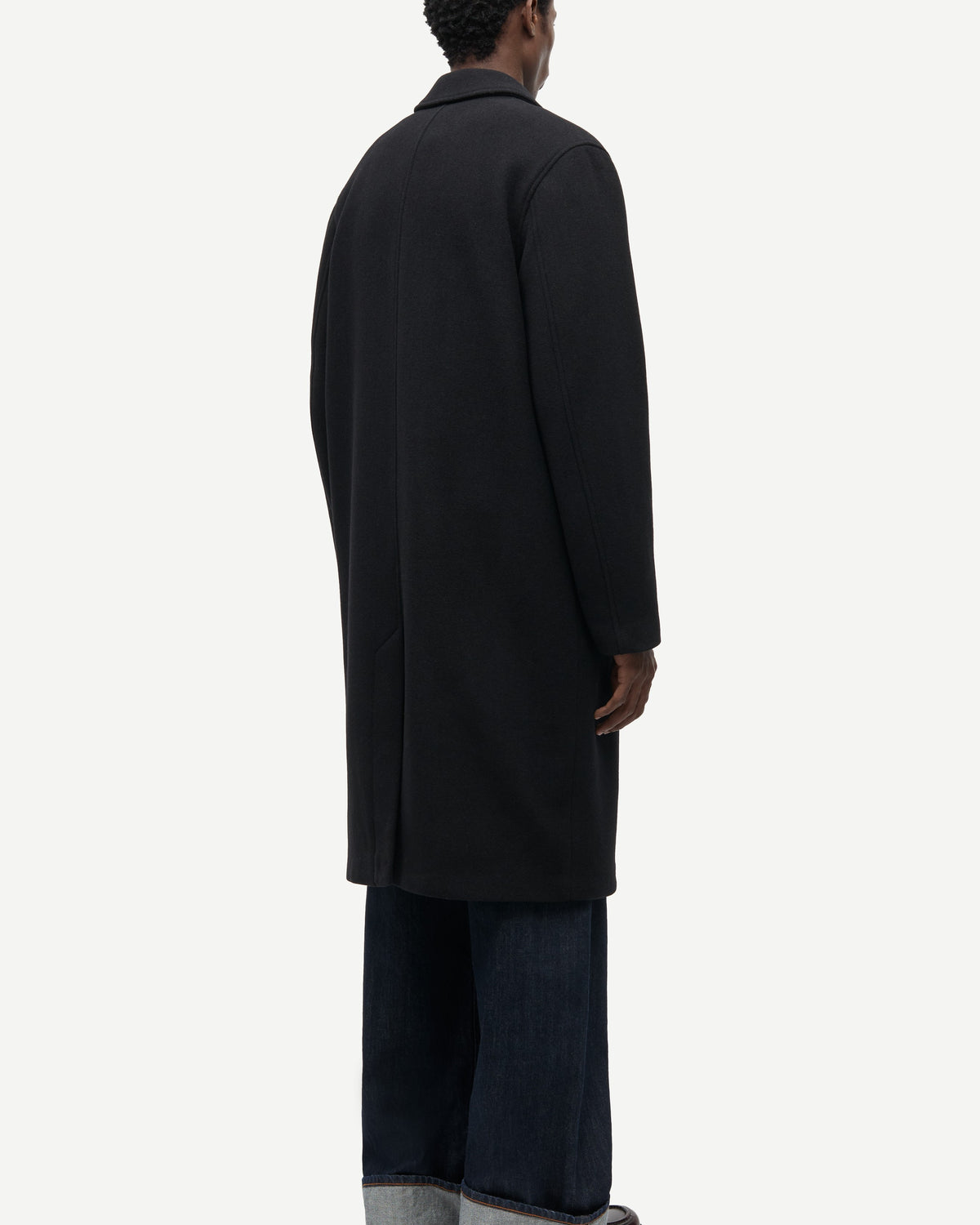 Black Safalco Coat Mens Heavyweight Winter Overcoat Samsoe Samsoe