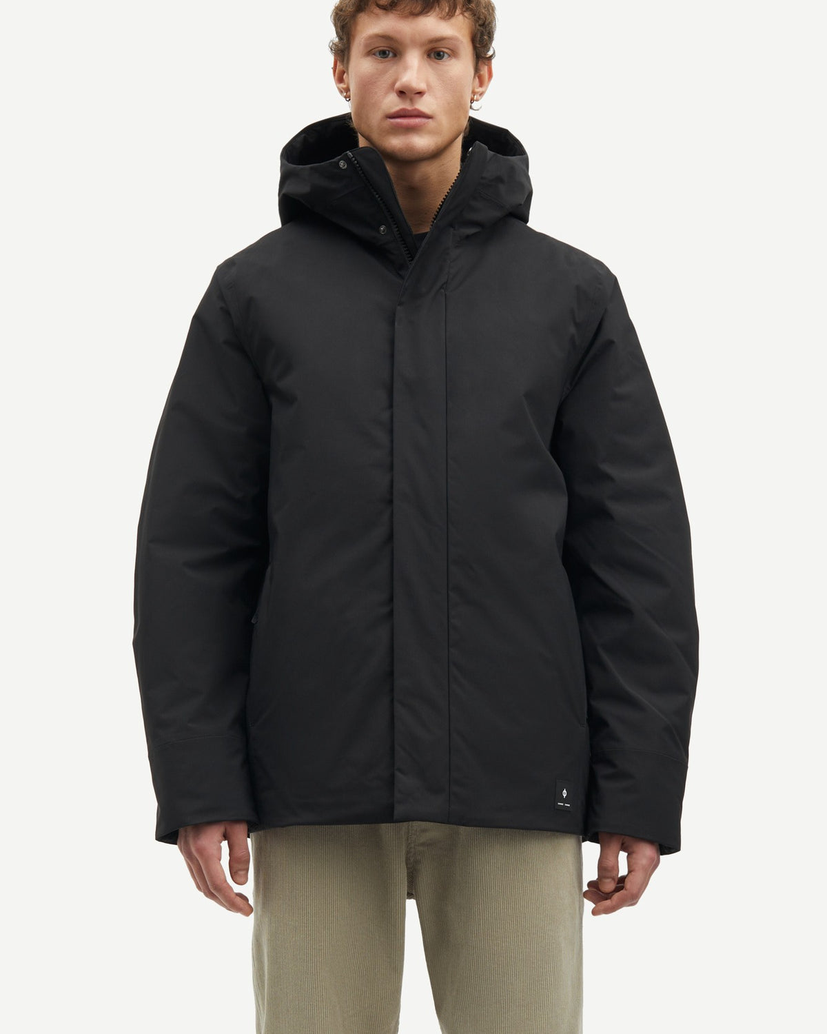 Black Sajohn Jacket Mens Puffer Jacket Samsoe Samsoe