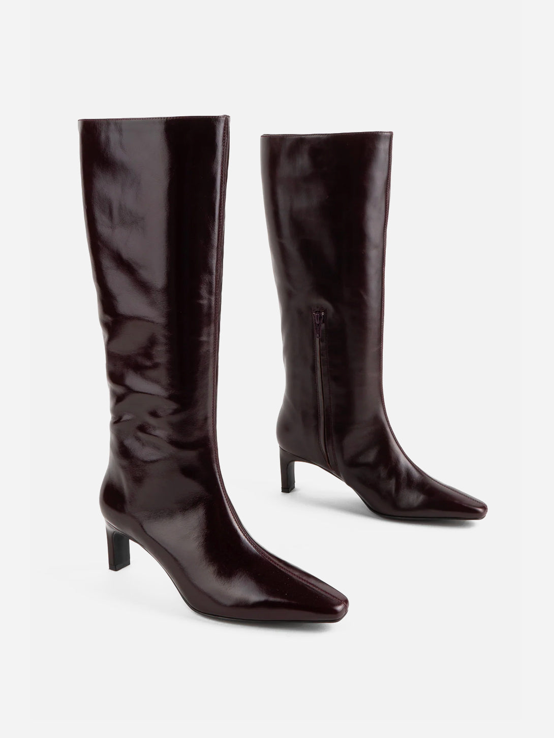 Maroon Seville Womens Intentionally Blank High Leather Boots