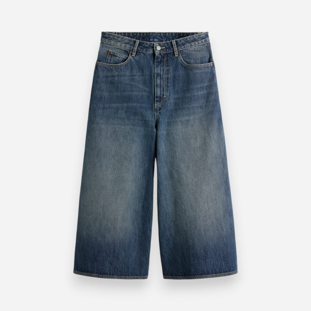Denim Bleu Delave Joyce Womens Cropped Denim Pants Soeur Clothing