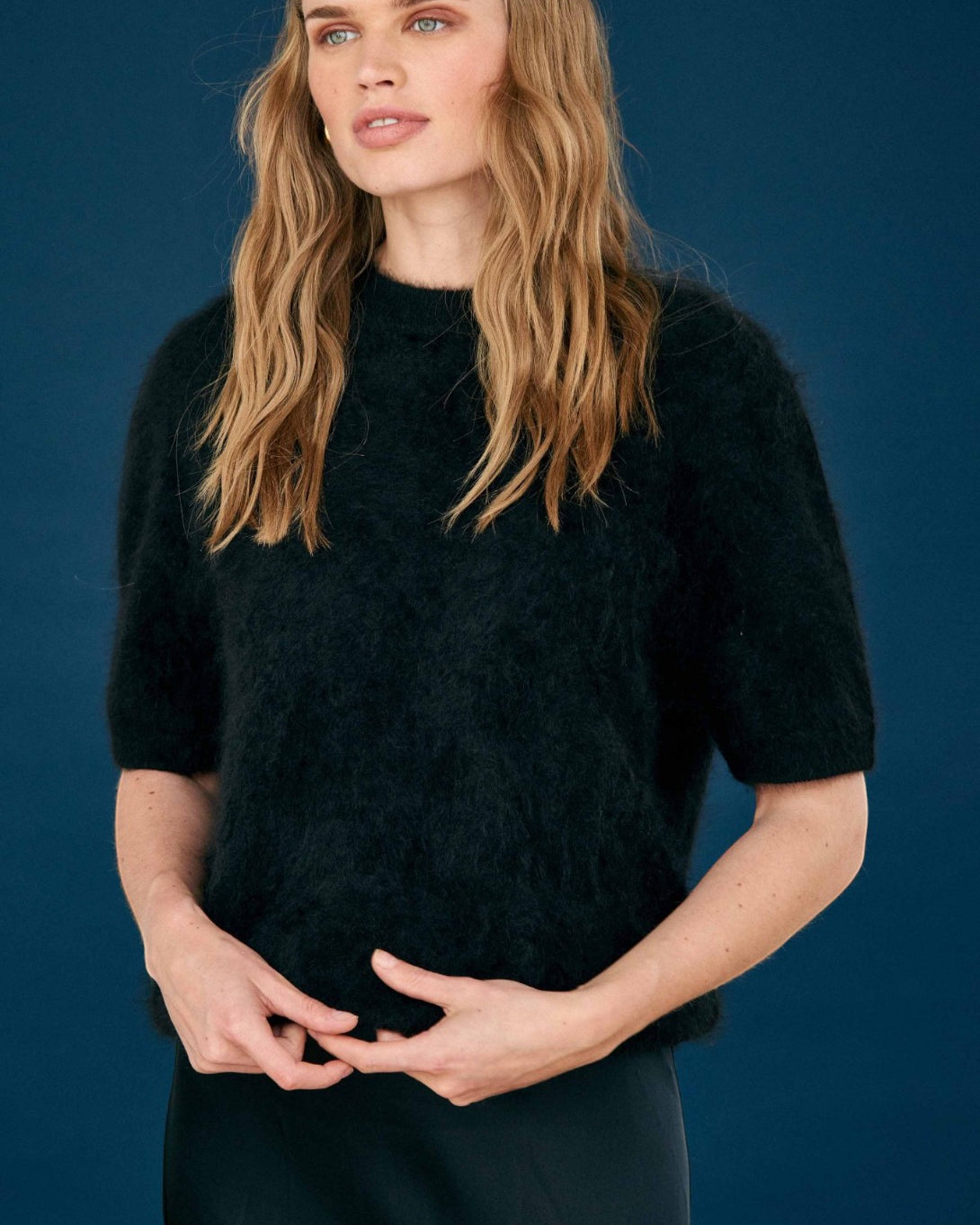 Black Oversized Brushed T Shirt Womens T Shirt Jumper1234