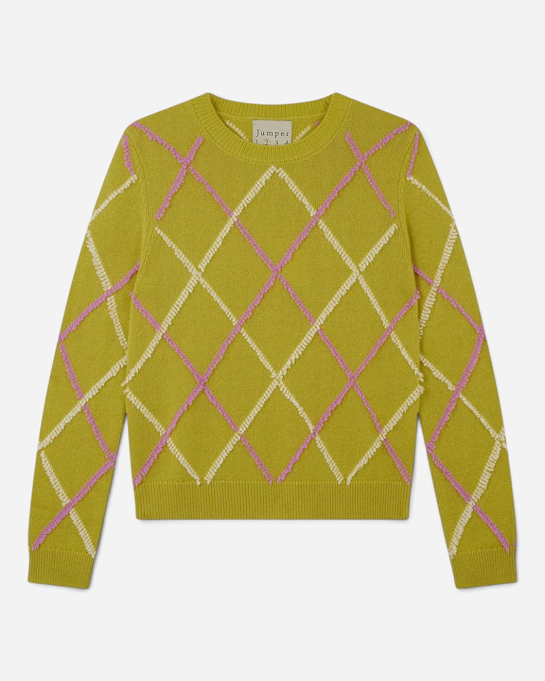 Green Oasis Argyle Outline Crew Womens Sweater Pullover Jumper1234