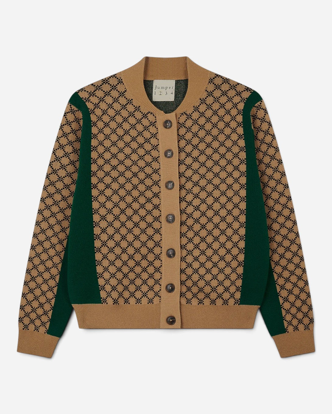Vicuna Graphic Sport Block Check Cardigan Womens Cardigan Jumper1234