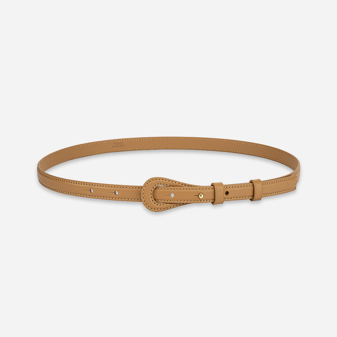 Caramel Cut Out Belt Womens Leather Belt