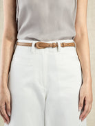 Caramel Cut Out Belt Womens Leather Belt