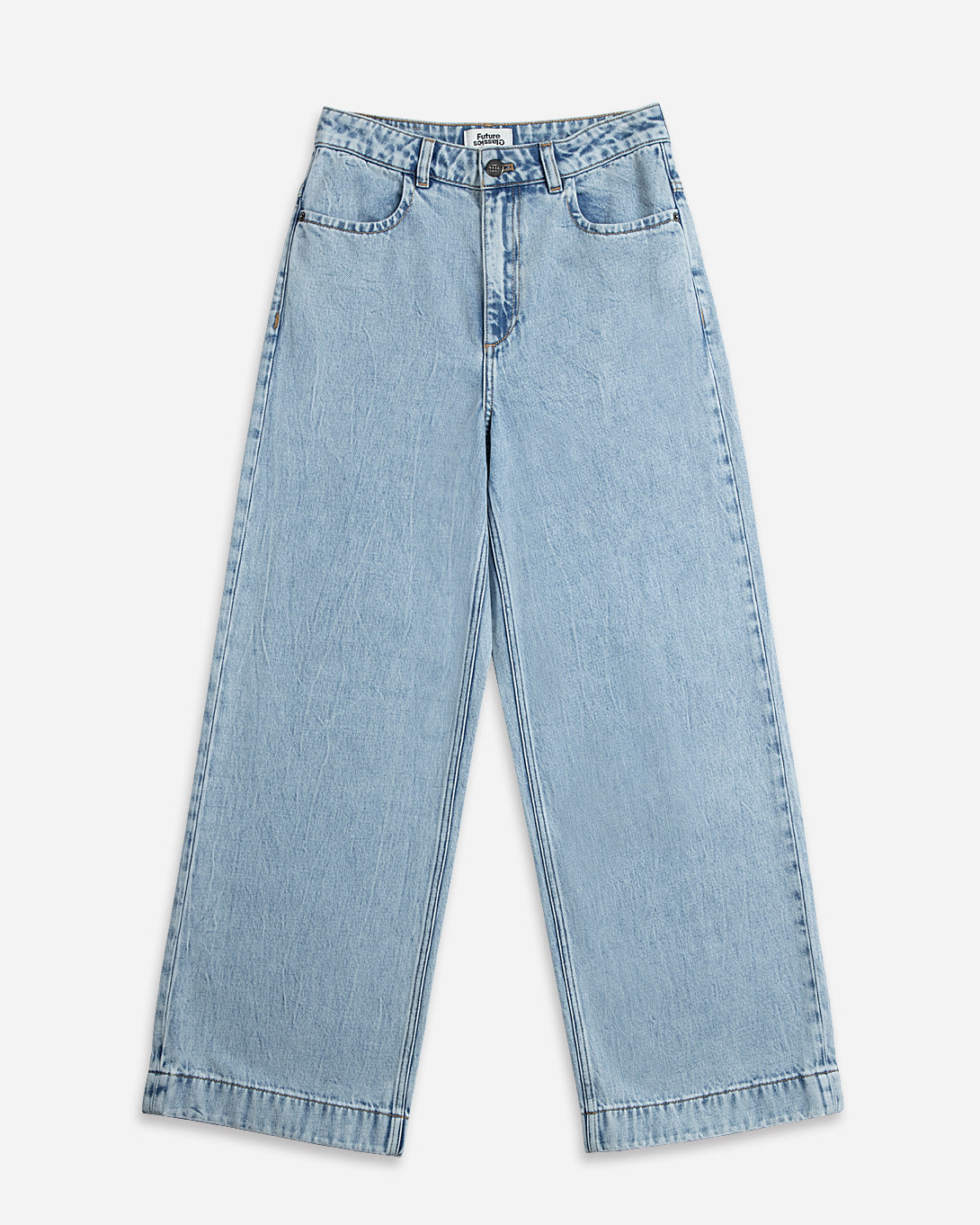 Bleach Indigo Bleached Straight Fit Jeans Wide Legged Jeans