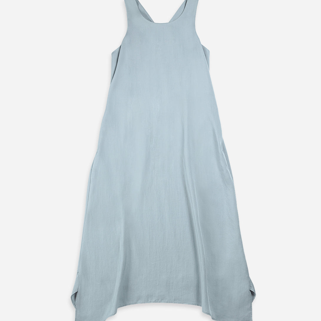 Light Blue Drape Dress Womens Summer Long Dress