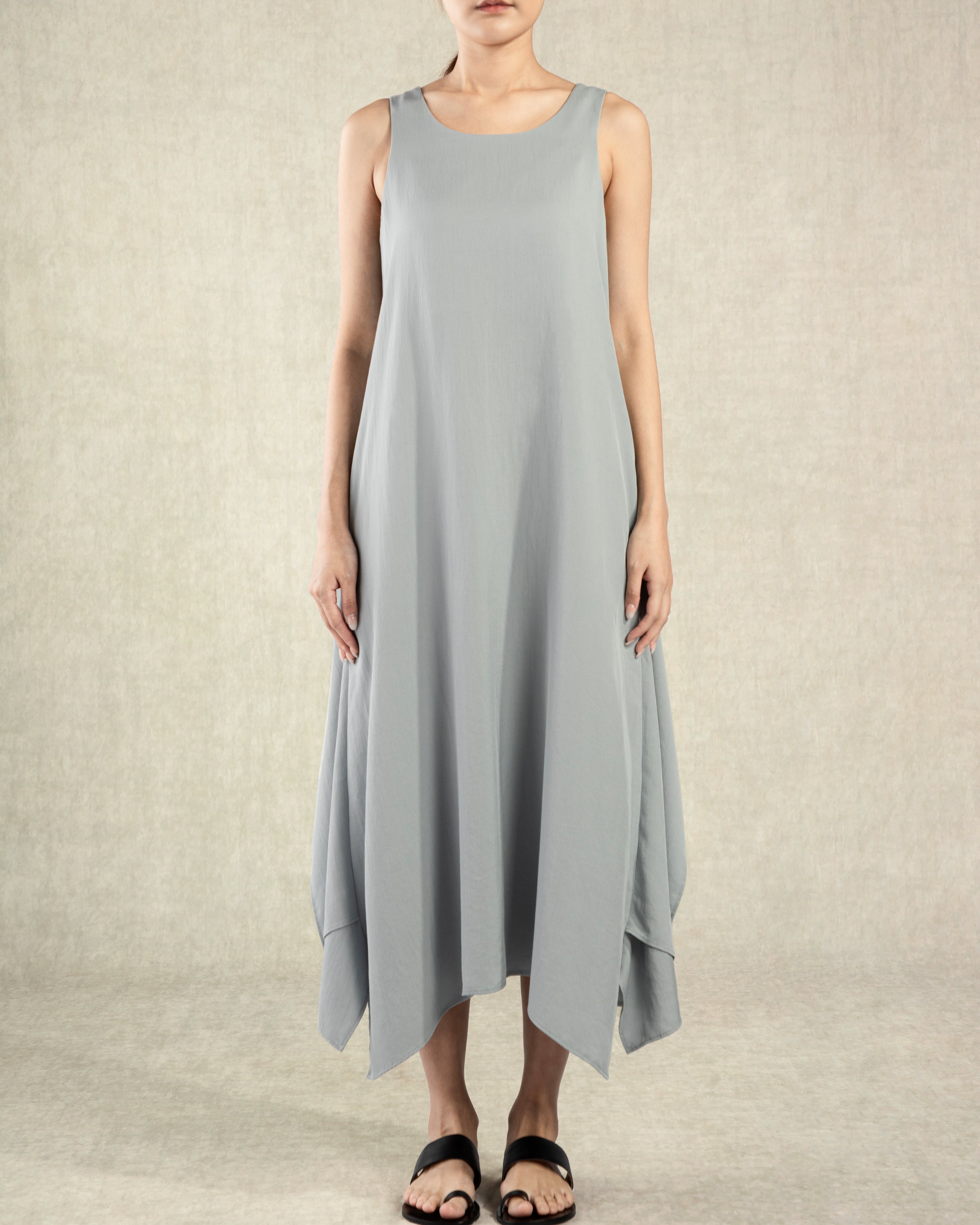 Light Blue Drape Dress Womens Summer Long Dress