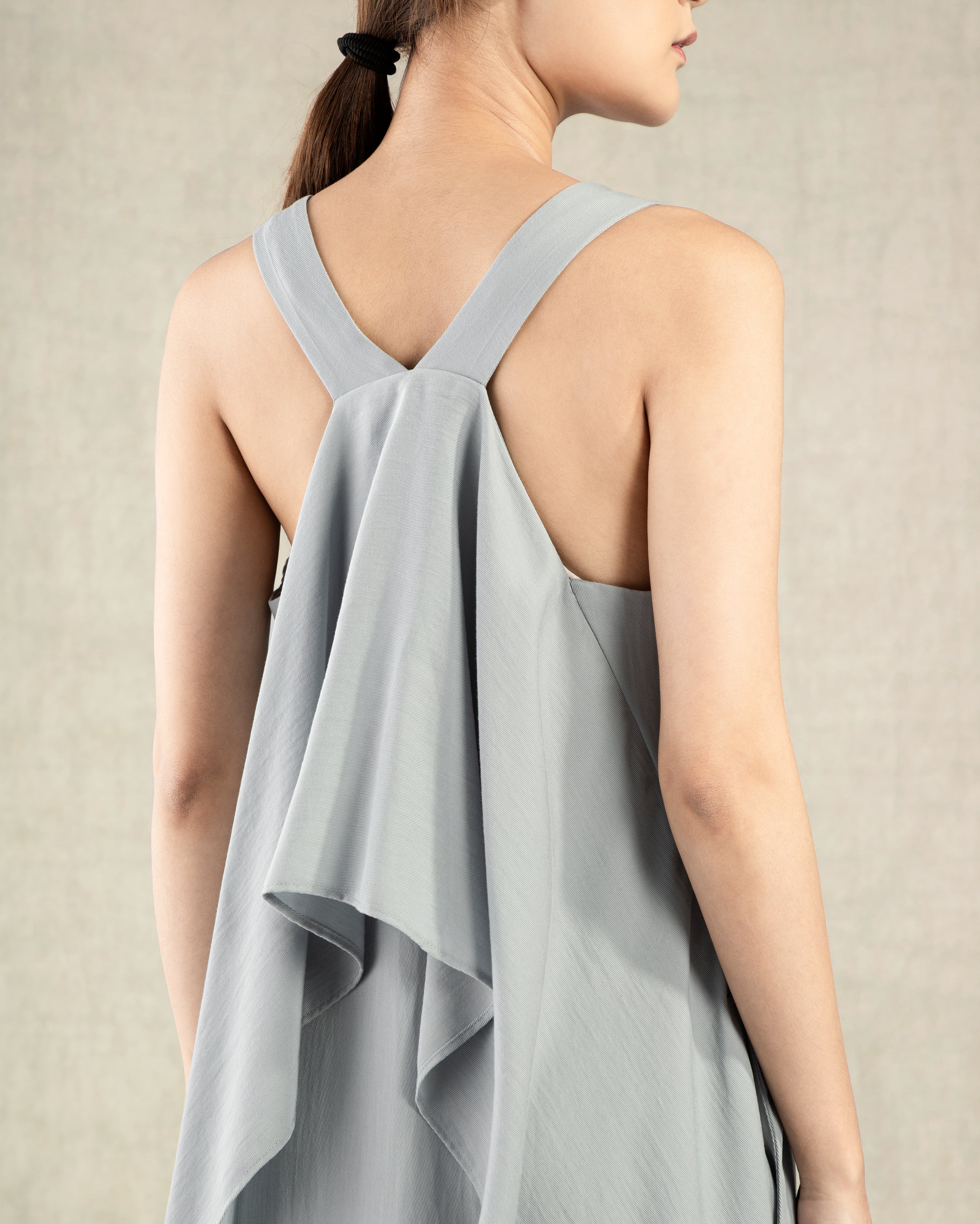 Light Blue Drape Dress Womens Summer Long Dress