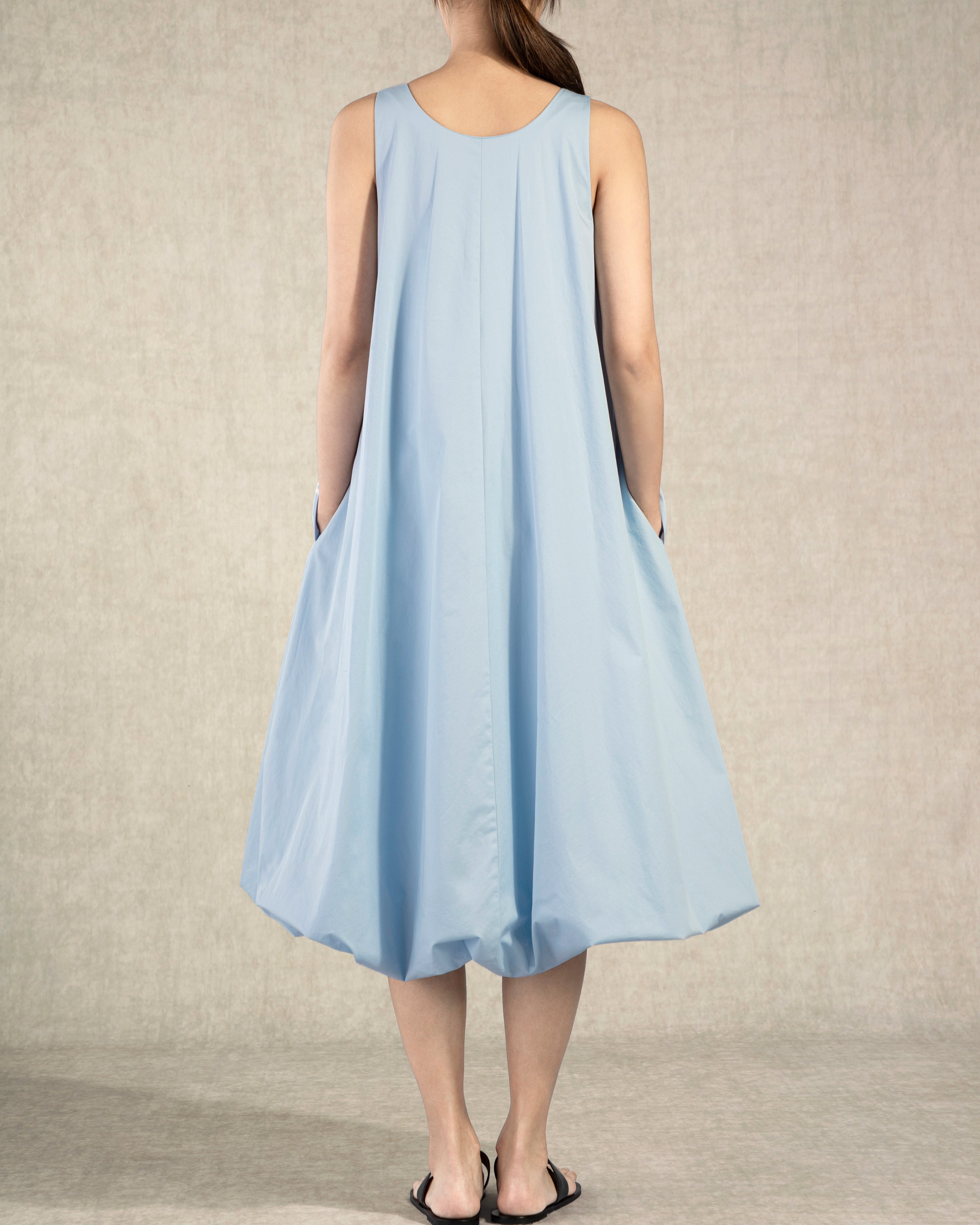 Light Blue Balloon Dress Womens Future Classics Summer Pocketed Dress
