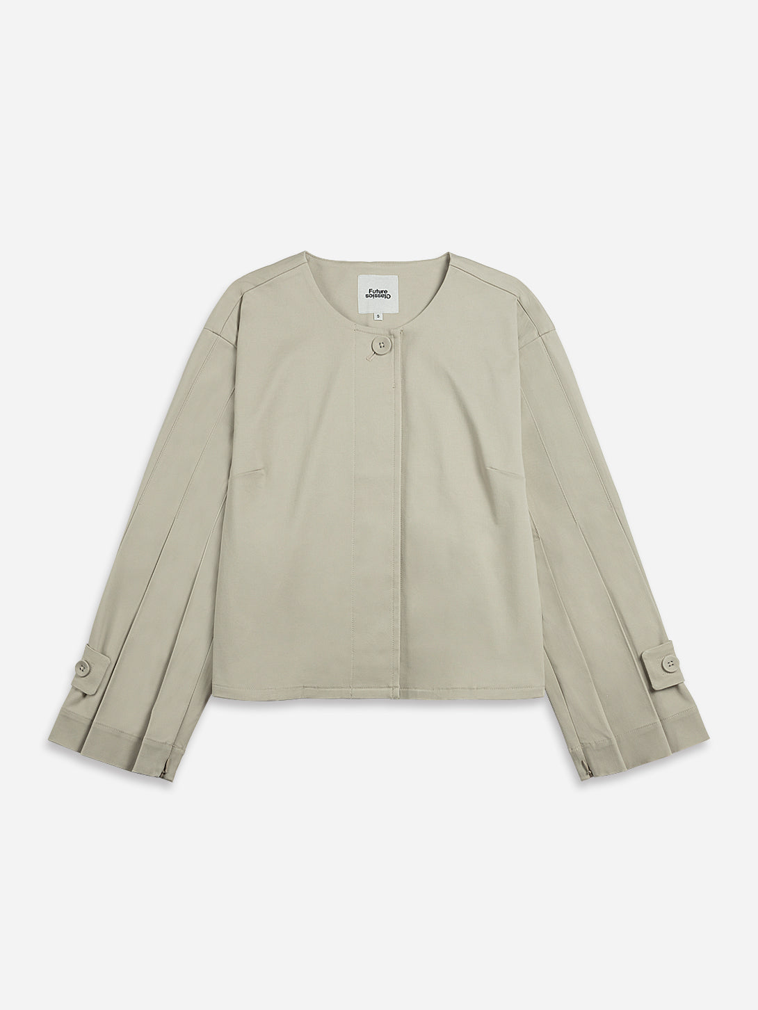 Pumice Stone Accordion Jacket Cropped Lightweight Jacket