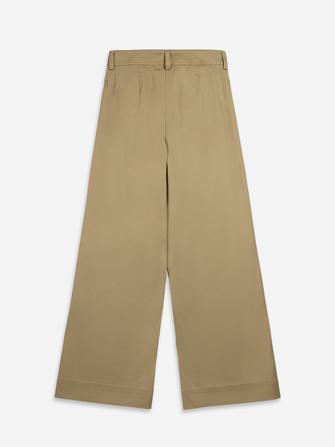 Khaki Wide Leg Pants Womens Casual Light Stretch Pant