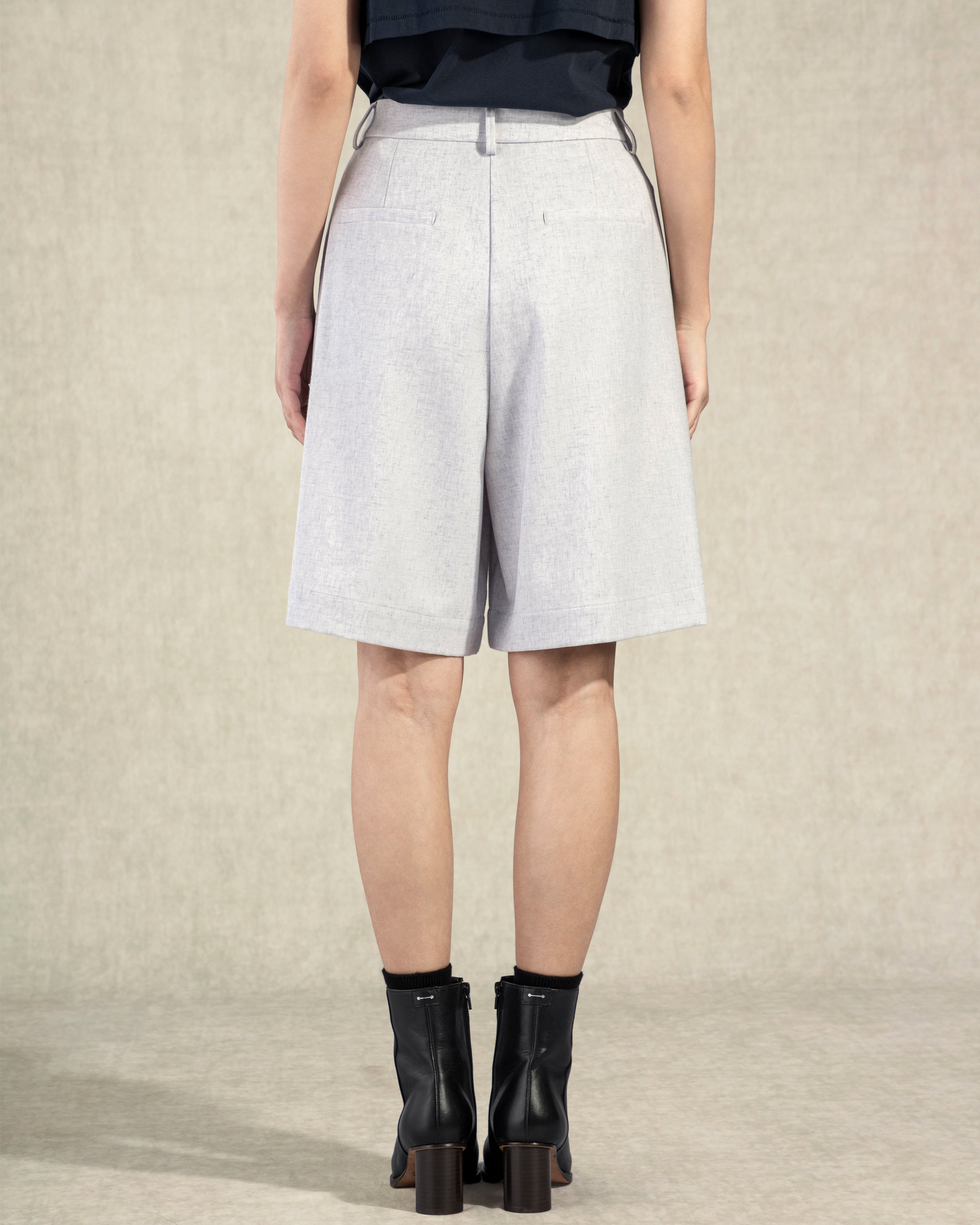 Flint Grey Heather Pleated Shorts Womens Future Classics Polyester Shorts