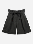 Dk Shadow Paperbag Belted Shorts Womens Casual Belt Loop Shorts