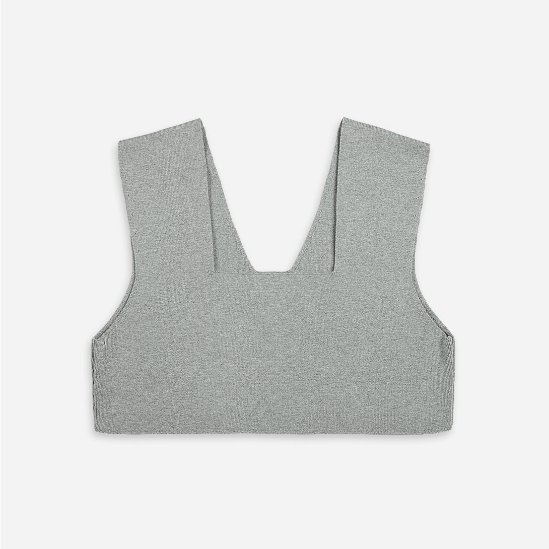 Flint Grey Heather Cropped Sweater Vest Womens Sleeveless 