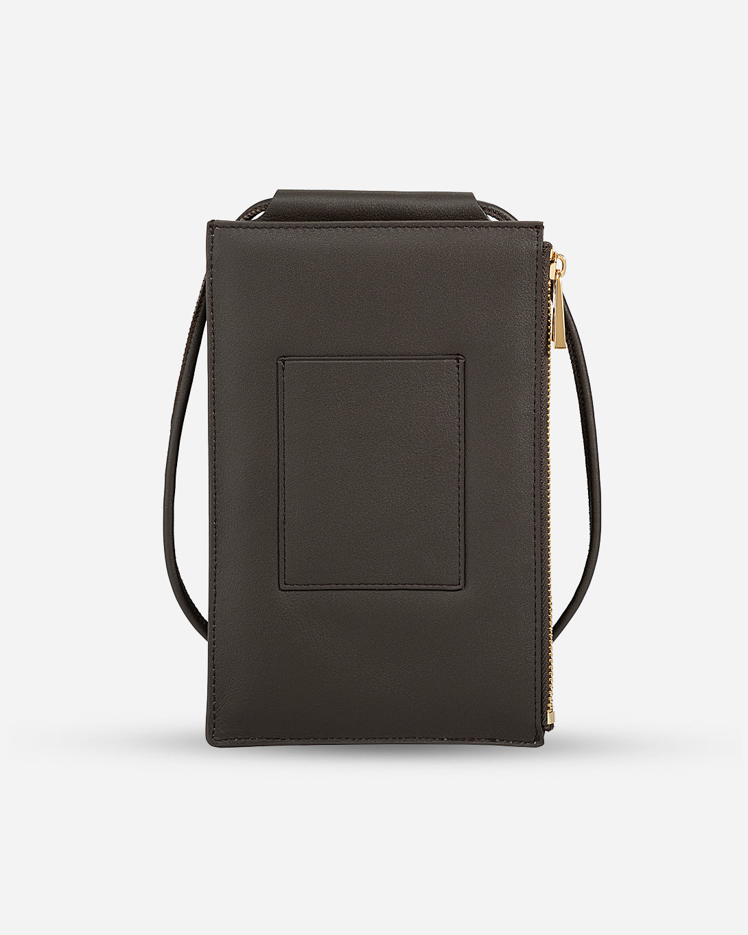 Dark Brown Pocket Crossbody Bag Womens Small Carrying Case Strap