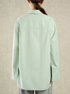 Ocean Wave Oversized Shirt Womens Button Up Woven Long Sleeve