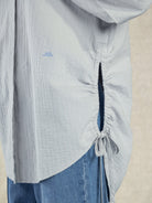 Flint Grey Wrap Dobby Shirt Womens Collared Tie Feature Shirt