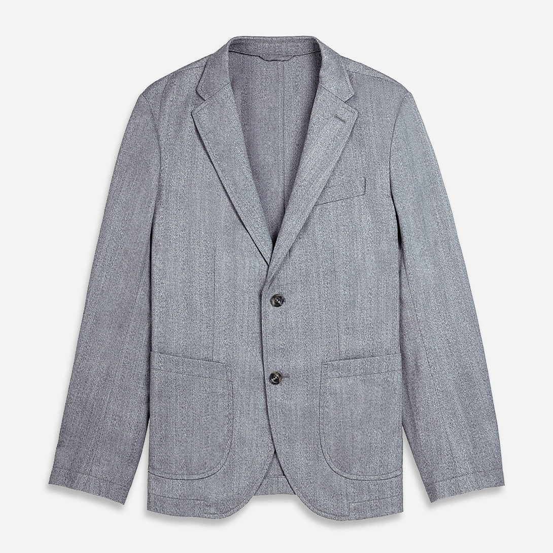 Grey Perry Herringbone Blazer Mens Slim Fit Patterned Jacket
