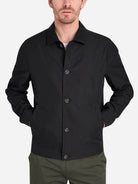 BLACK Hawthorn Twill Jacket Mens Lightweight Layering Outerwear Button Up Collared Jacket