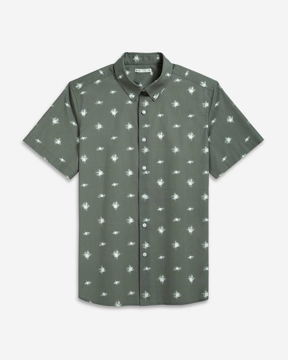 Agave Green Print Fulton Printed Shirt Mens Short Sleeve Button Down