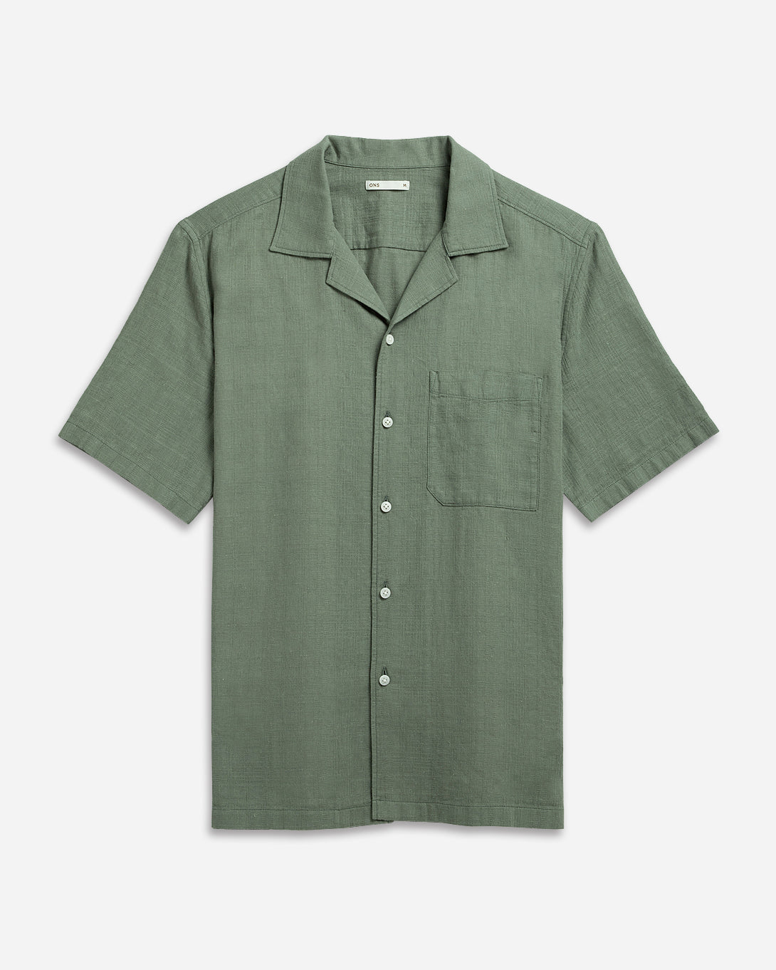 Tea Rockaway Cotton Linen Shirt Mens Camp Collar Pocket Shirt