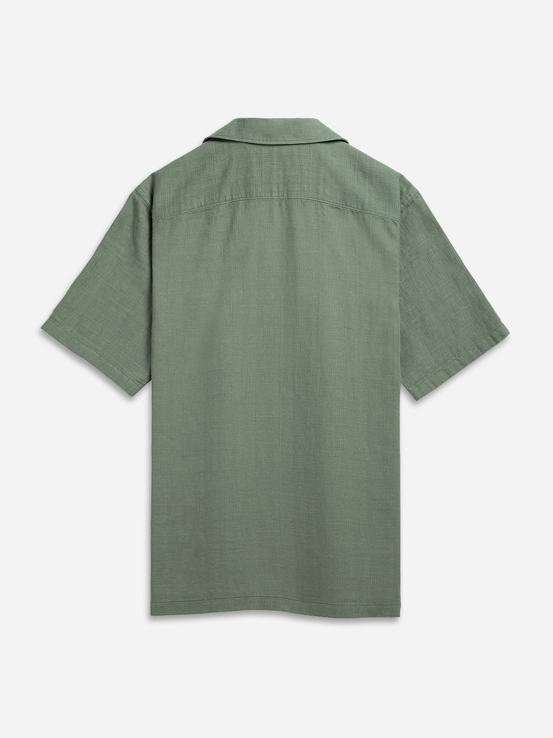 Tea Rockaway Cotton Linen Shirt Mens Camp Collar Pocket Shirt