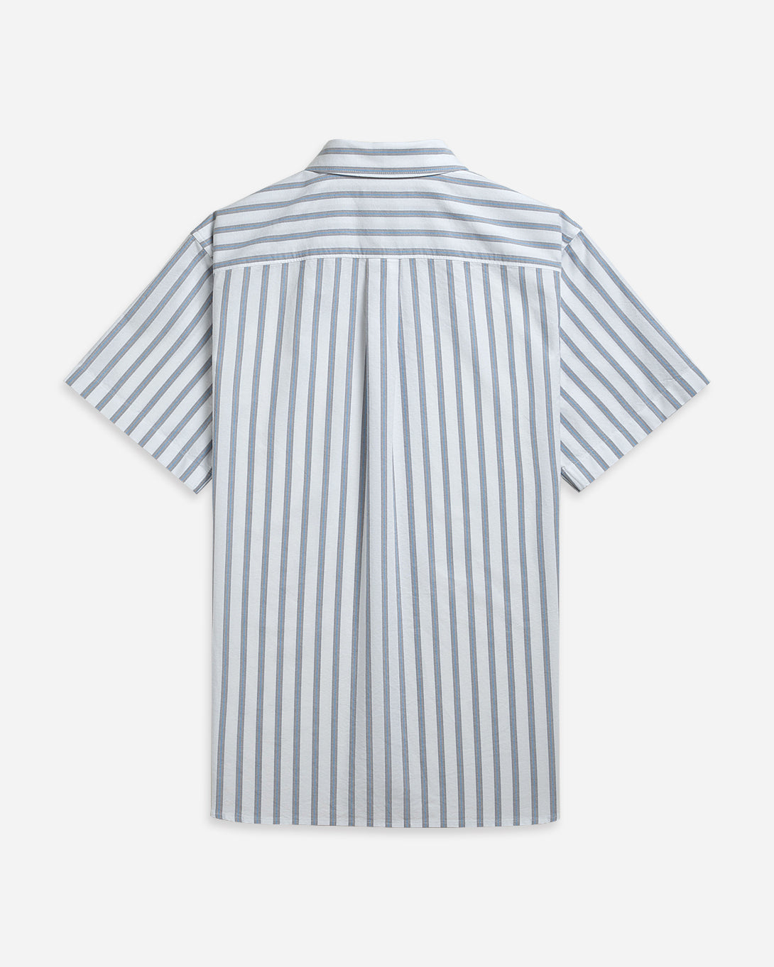 Bright White/Blue Stripe Fulton SS Stripe Oxford Shirt Mens Short Sleeve Button Down