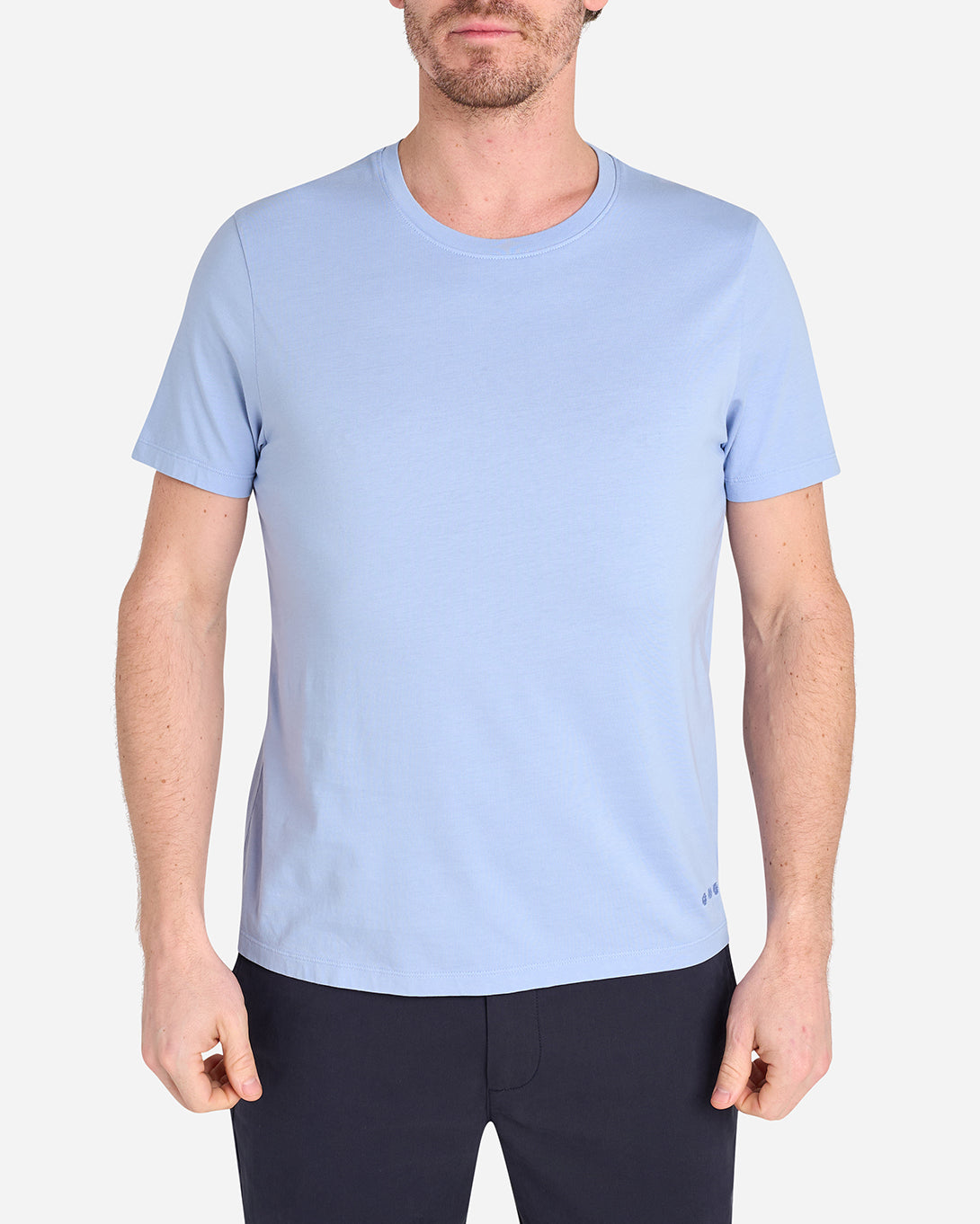LAVENDER BLUE Village Crew Neck Tee Seasonal Logo Short Sleeve Shirt