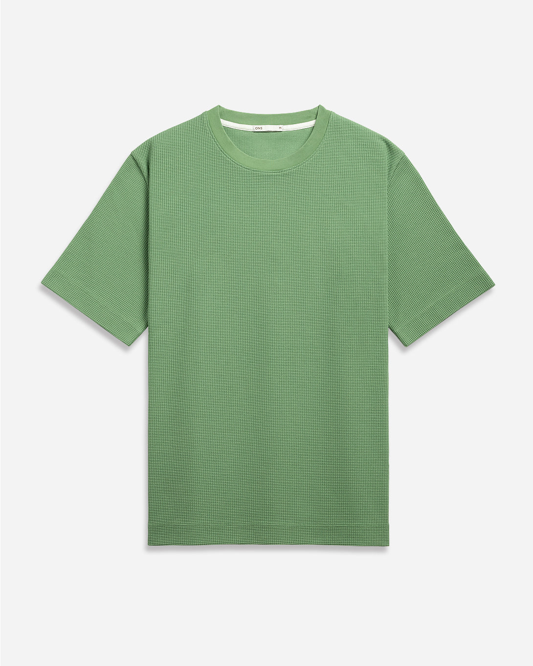 BASIL GREEN Baseile Waffle Tee Mens Textured Seasonal Shirt