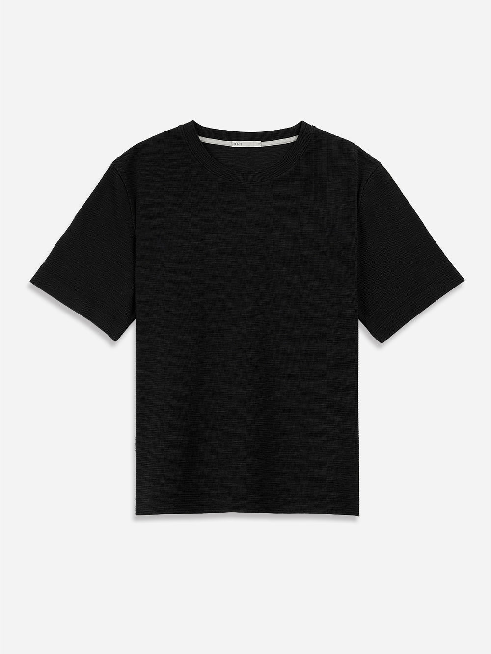 BLACK Baseile Waffle Tee Mens Summer Lightweight Short Sleeve Shirt 