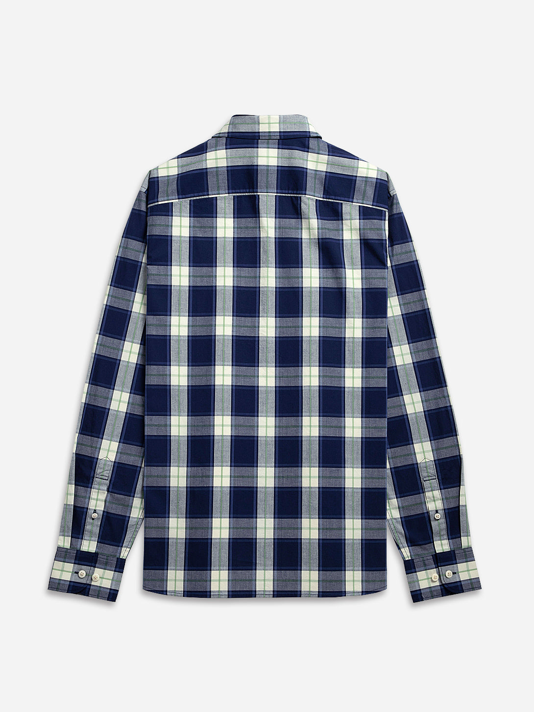 NAVY/KASHMIR GREEN CHECK Fulton Check Shirt Mens Button Down Plaid Long Sleeve