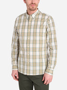 OFF WHITE/DK PINE CHECK Fulton Check Shirt Mens Button Down Plaid Long Sleeve