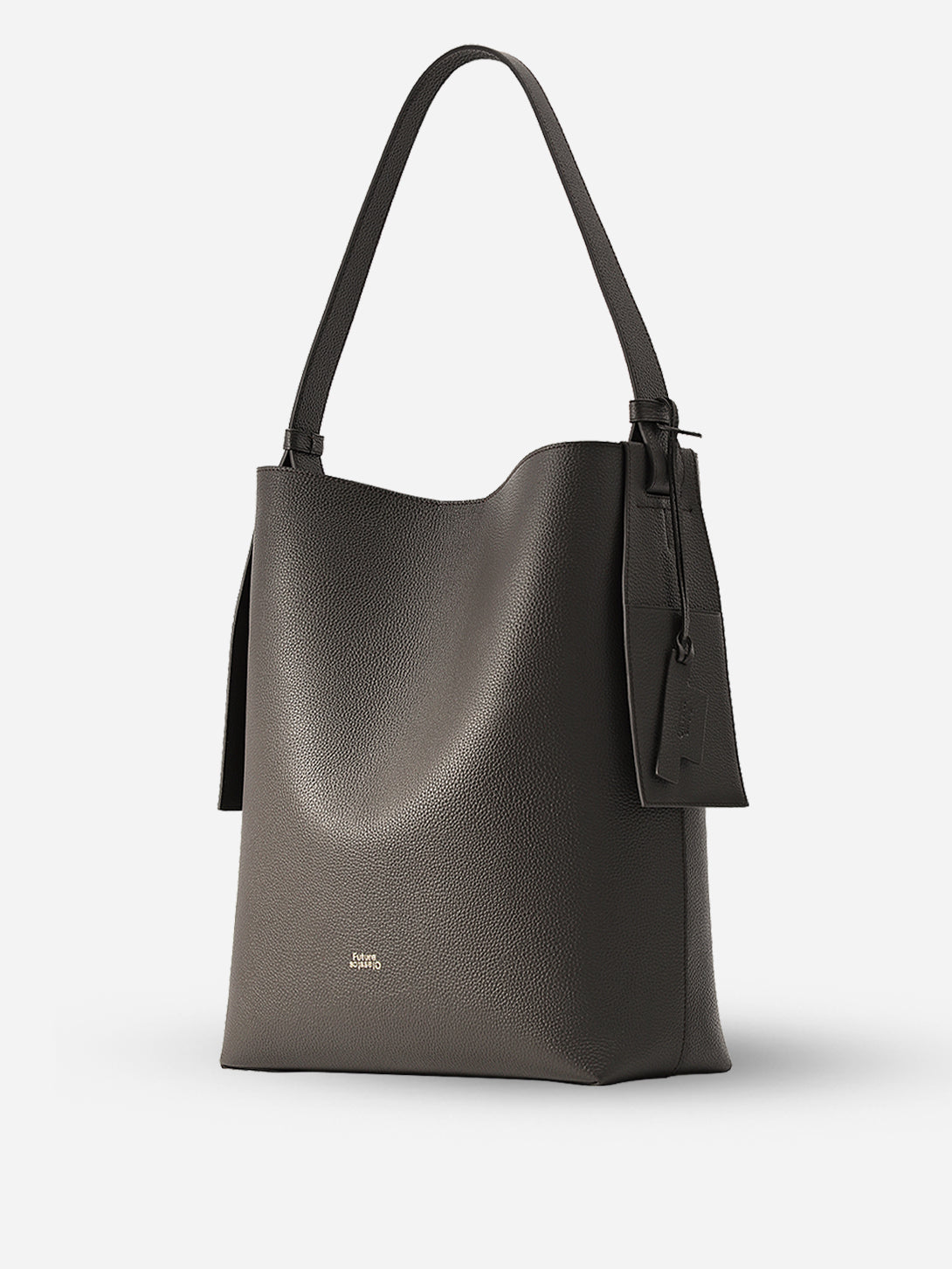 Dk Brown Oversized Petal Hobo Womens Handbag Leather Brown Bag