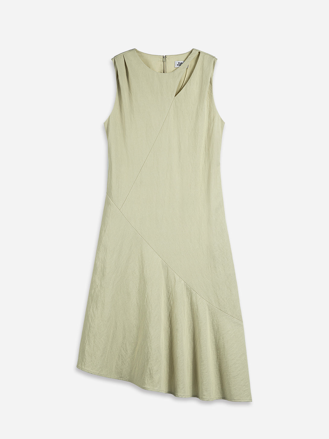 Seaweed Green Asymmetric Slit Dress Womens Sleeveless Dress Womes Summer Long Dress