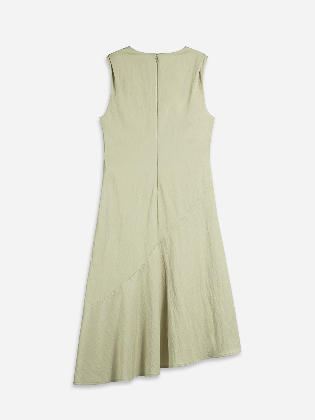 Seaweed Green Asymmetric Slit Dress Womens Sleeveless Dress Womes Summer Long Dress