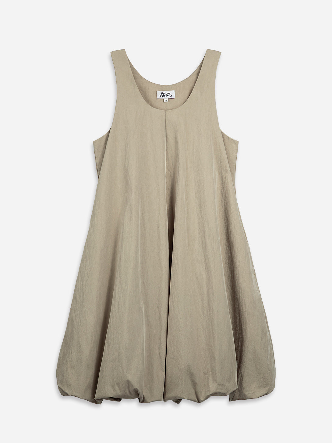 Stone Brown Cloud Dress Womens Sleeveless Dress Pleated Dress Womens Short Length Dress