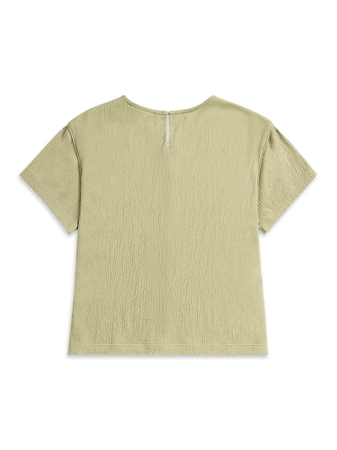 Off White Crinkle SS Top Womens Lightweight Top Short Sleeve Summer Top Womens Shirt