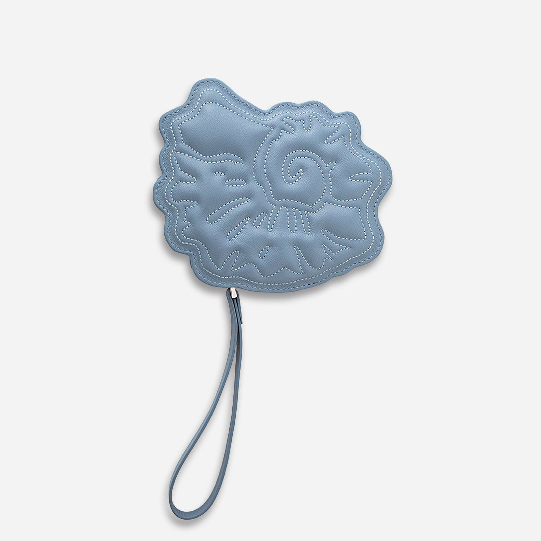 Blue Shadow Sea Snail Jewellery Pouch Womens Leather Small Pouch