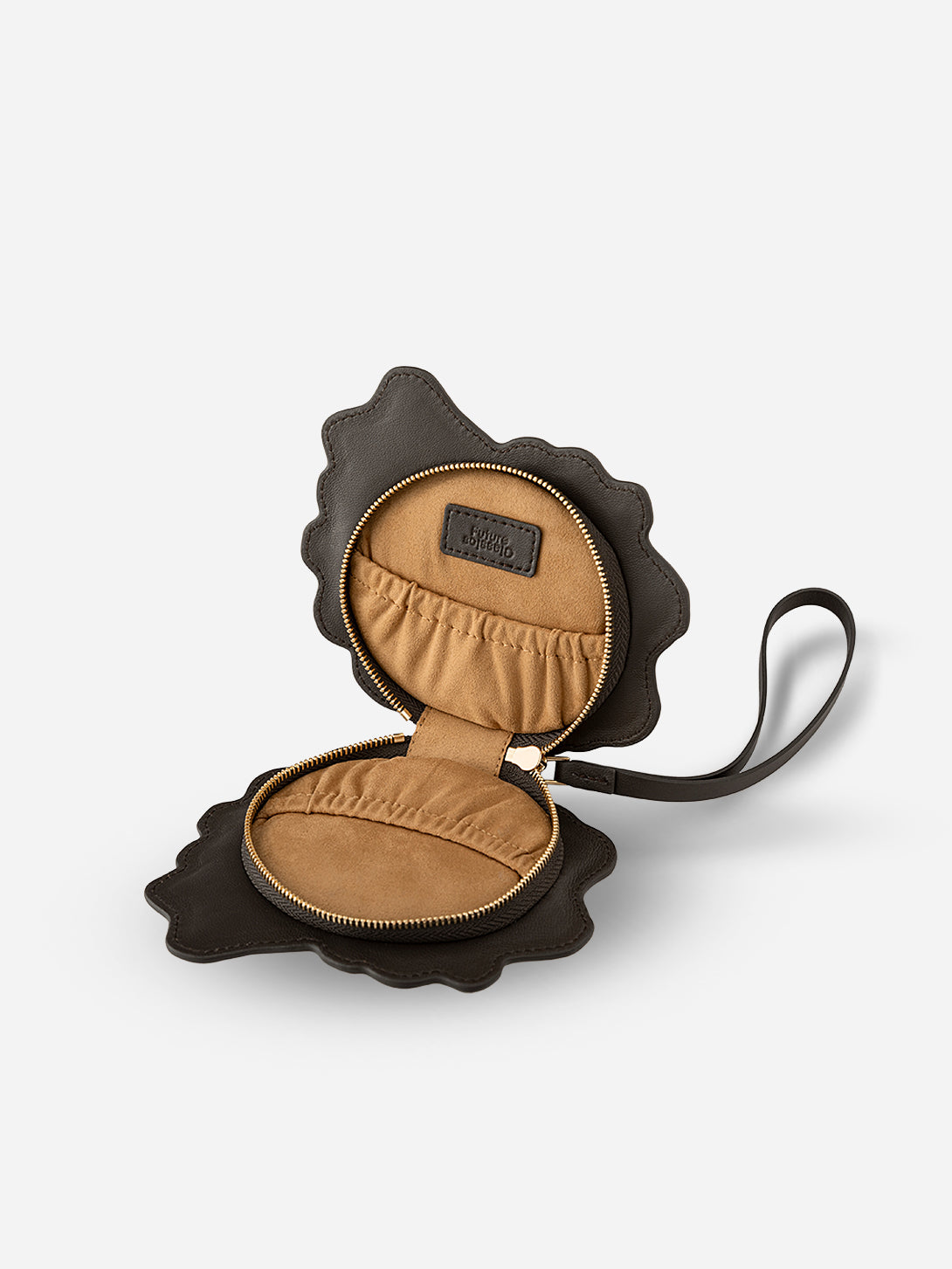 Dk Brown Sea Snail Jewellery Pouch Womens Leather Small Pouch