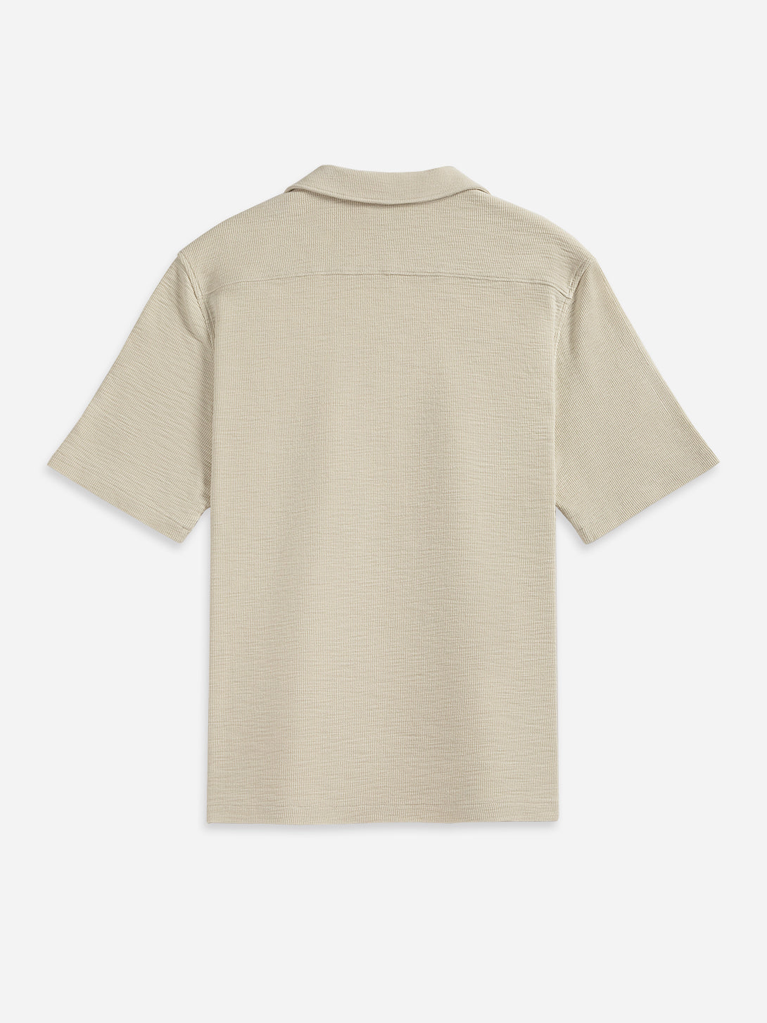 Silver Birch Rockaway Slub Waffle Shirt Mens Camp Collar Short Sleeve Waffle Knit